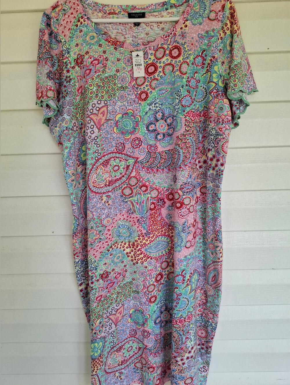 Talbots Paisley Shift Dress Short Sleeve NWT Size 1X